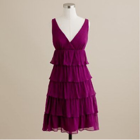 J. Crew Dresses & Skirts - J. Crew Purple Zadie Tiered Silk Cocktail Dress